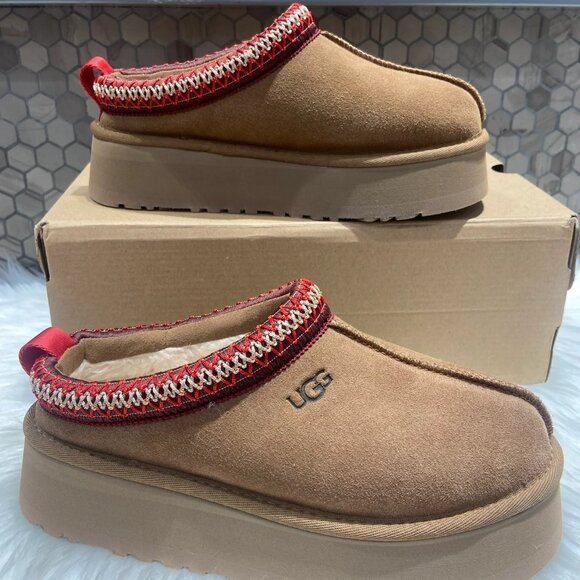 UGG Tan and Red Platform Shoes - Picture 2 of 6